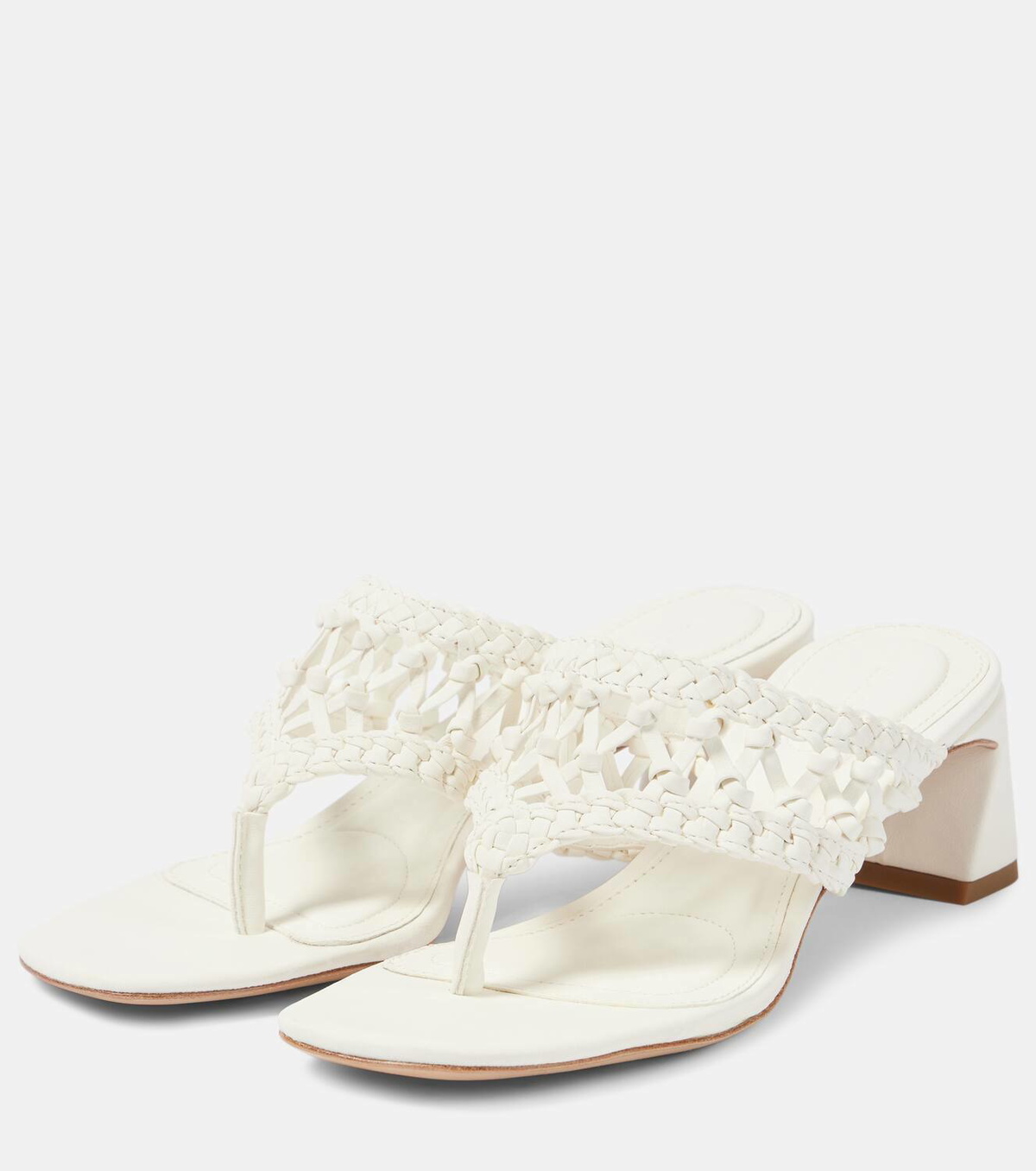 Simkhai Alia woven leather platform thong sandals