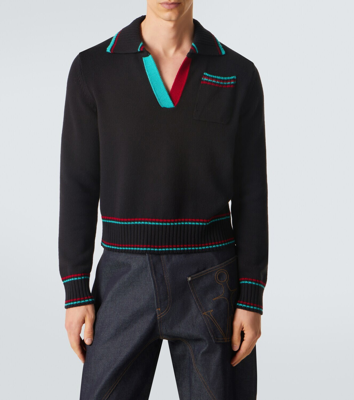 JW Anderson Cotton, cashmere, and wool polo sweater