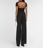 Area - Embellished cutout crop top