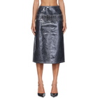 Diesel Gray Patent Leather Midi Skirt