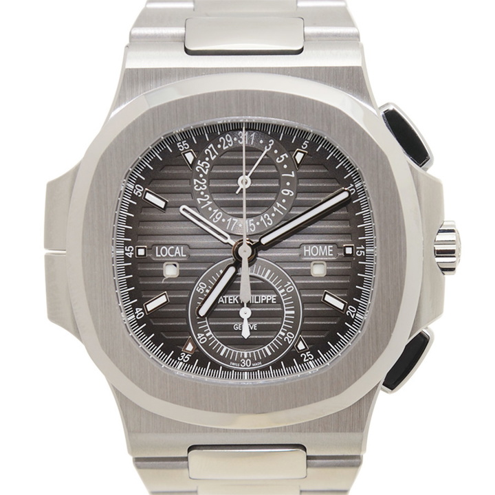 Photo: Patek Philippe Nautilus Travel Time Chronograph Stainless Steel Automatic Mens Watch 5990-1A-001