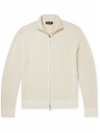 Loro Piana - Ribbed Baby Cashmere Zip-Up Sweater - Neutrals