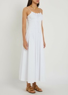 Staud Margi Pintuck Stretch-cotton Midi Dress White