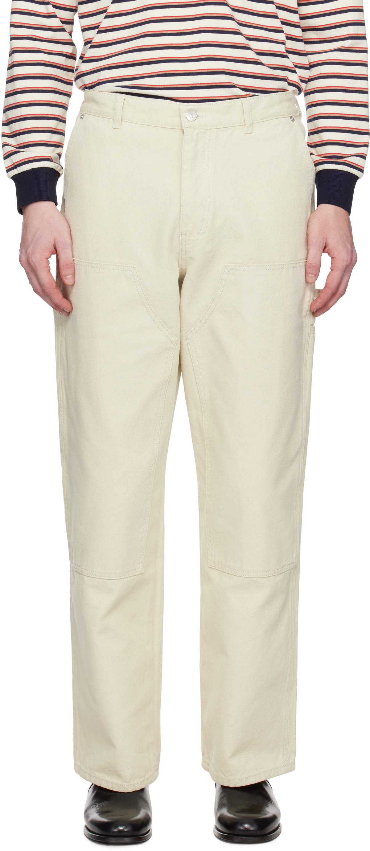 Dunst Off-White Patched Carpenter Canvas Trousers
