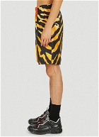 Tiger Print Shorts in Black And Yellow