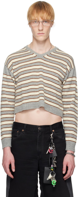 Photo: Ashley Williams Gray & Beige Molly Knit Sweater