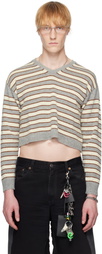 Ashley Williams Gray & Beige Molly Knit Sweater