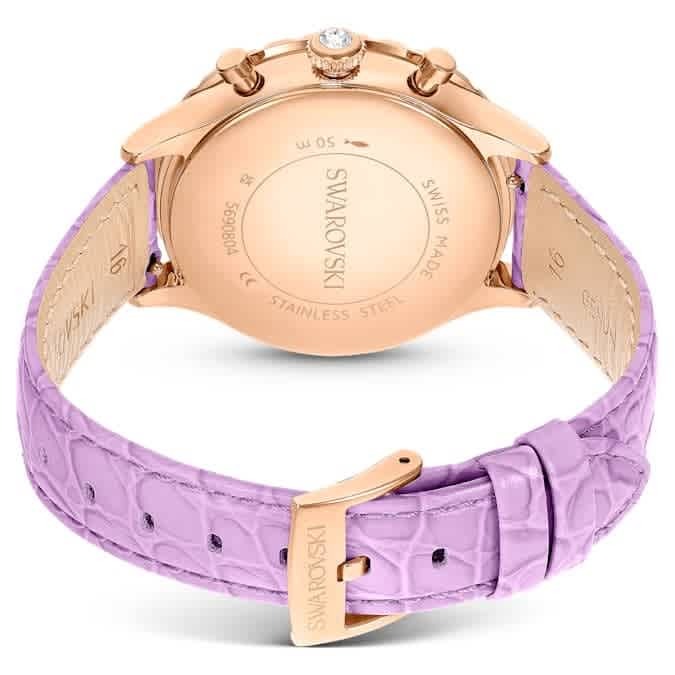 Swarovski Octea Chrono Quartz Crystal Purple Dial Watch 5690804