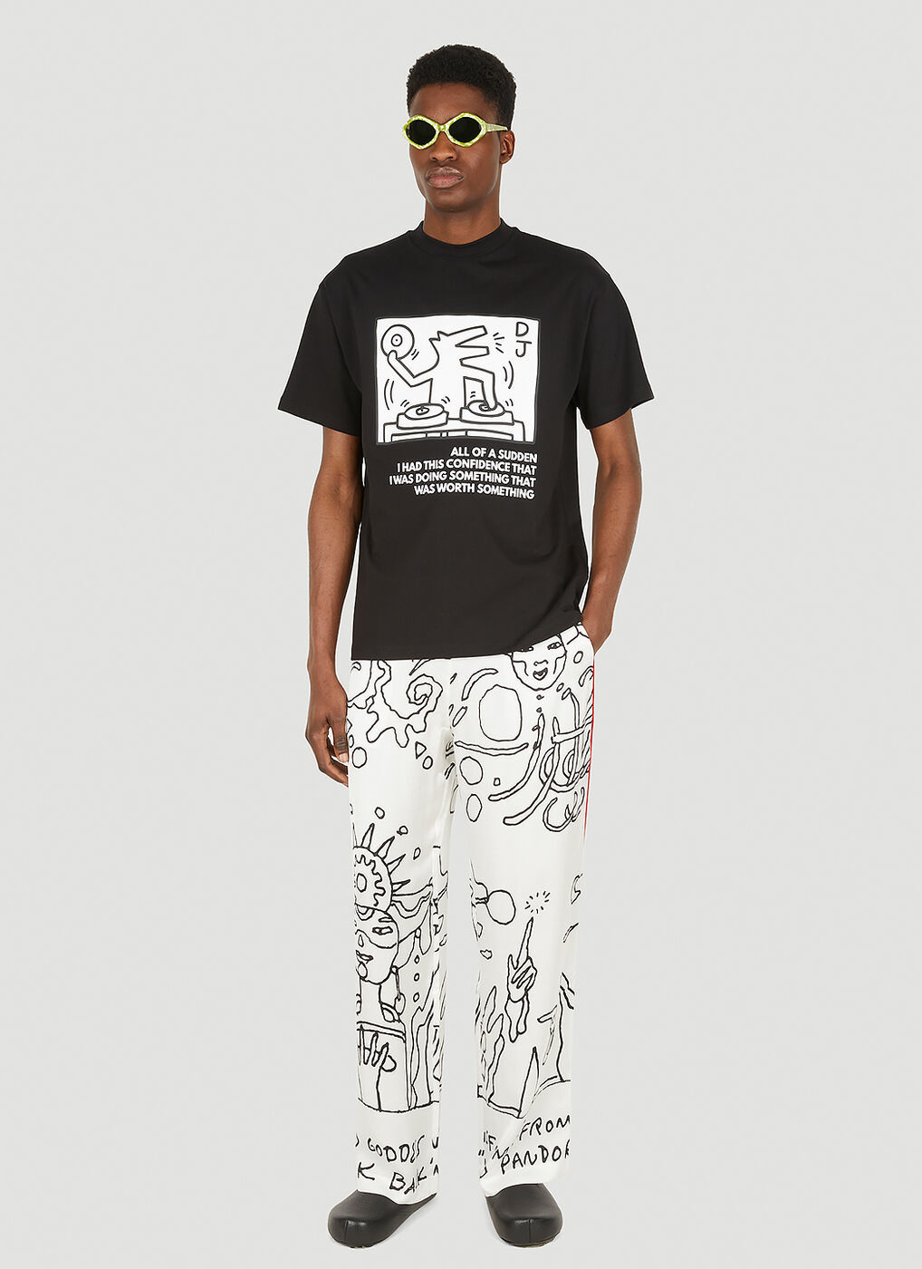 Tシャツ・カットソー HONEY FUCKING DIJON Men T Shirts HFD06T201BLACK Black BASSLINE-T-Shirt---Keith-
