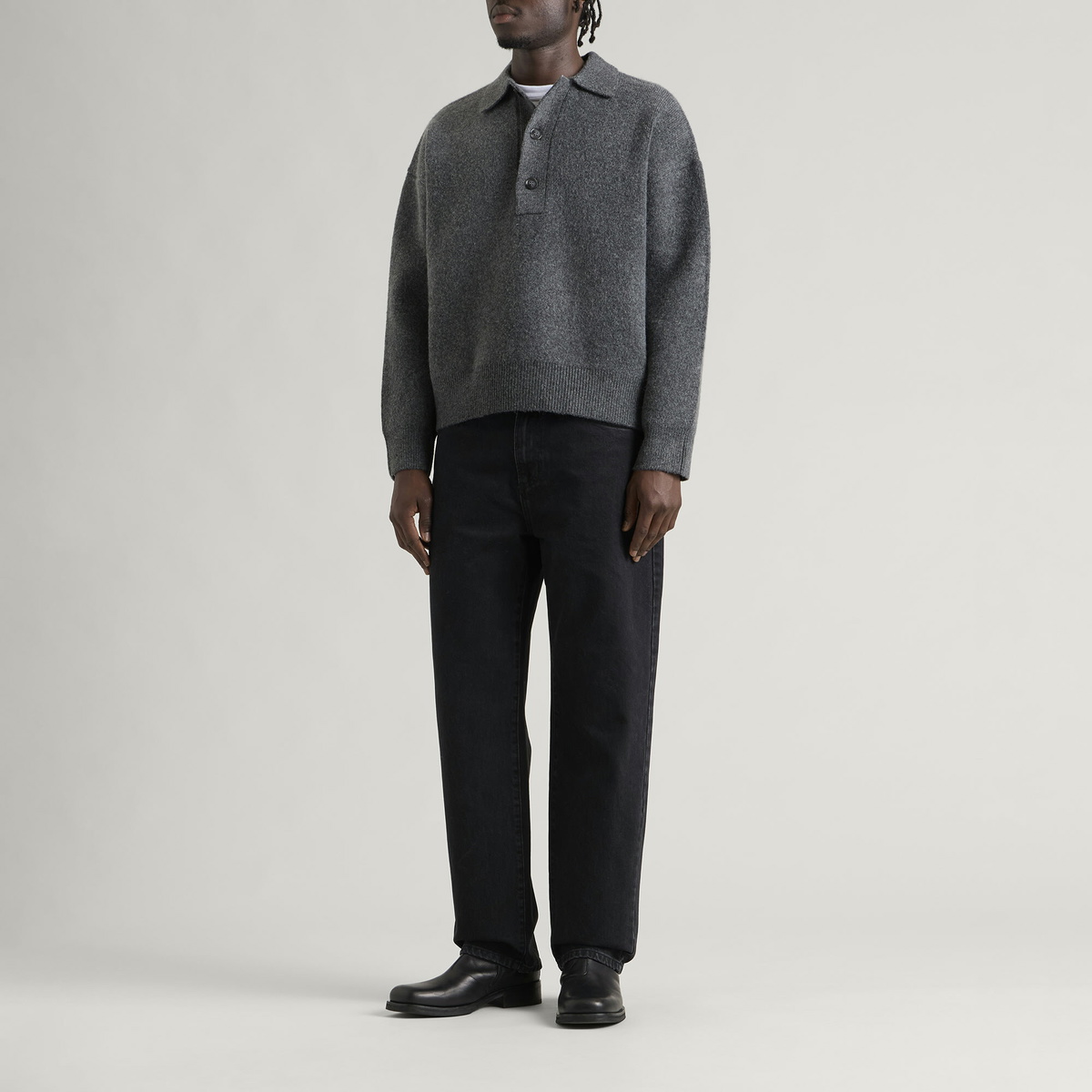 MKI Men's Double Knit Rugby in Charcoal