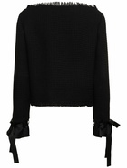 ALBERTA FERRETTI Wool Collarless Jacket with Bow