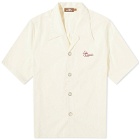 Late Checkout Embroidered Vacation Shirt in Vanilla