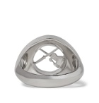 A.P.C. - Benoit Silver-Tone and Enamel Signet Ring - Silver