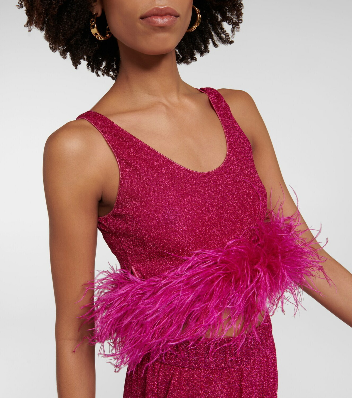 Oseree - Lumière Plumage crop top