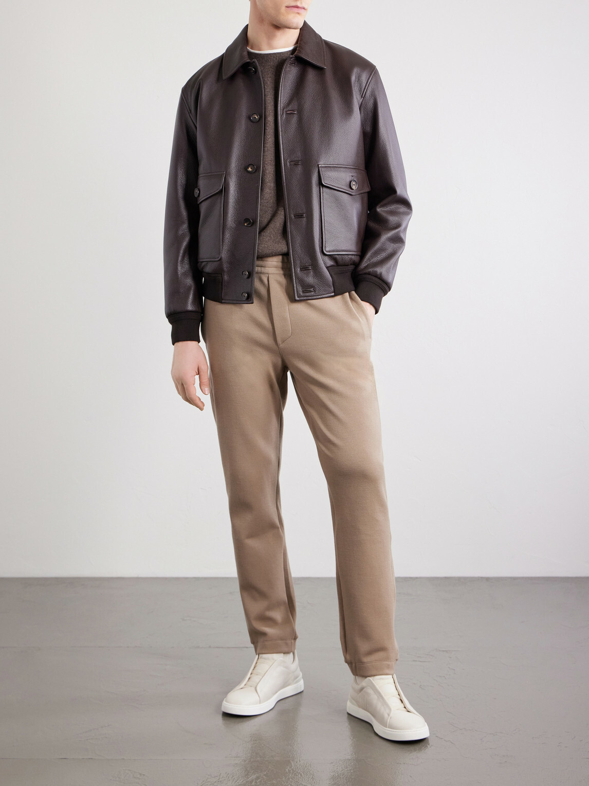 Zegna - Straight-Leg Honeycomb-Knit Cotton, Wool and Silk-Blend Sweatpants - Brown