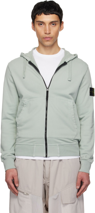 Photo: Stone Island Green 6100061 Organic Cotton Fleece Hoodie