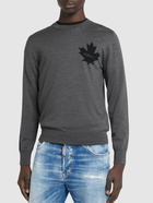 DSQUARED2 D2 Leaf Wool Crewneck Sweater