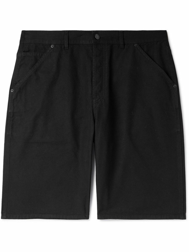Photo: SAINT LAURENT - Wide-Leg Cotton-Canvas Shorts - Black