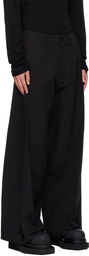 Julius Black Side Tuck Wide Trousers