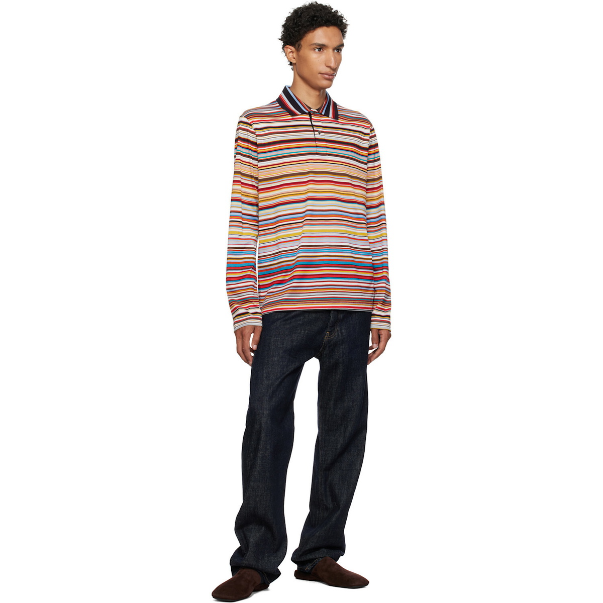 Paul Smith Multicolor 'Signature Stripe' Long Sleeve Polo