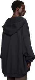 VAQUERA Black Giant Zip Hoodie