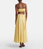 Staud Milano striped cotton maxi skirt