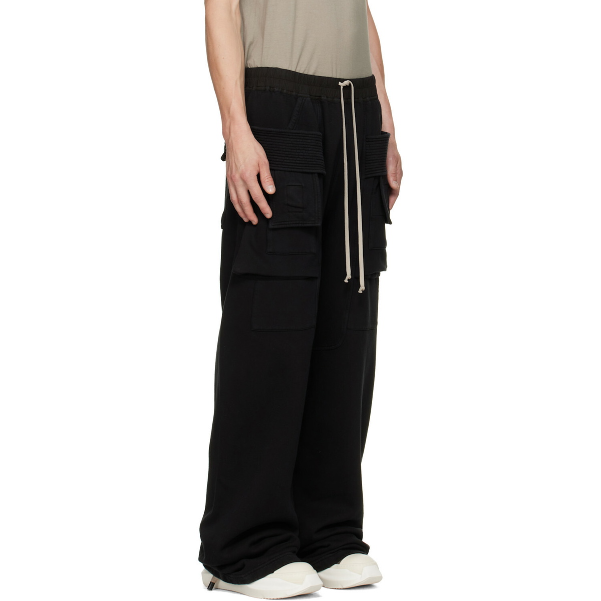Rick Owens DRKSHDW Black Tower Creatch Wide Cargo Lounge Pants