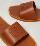 Christian Louboutin Logo leather slides