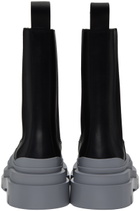 Bottega Veneta Black & Gray Tire Chelsea Boots