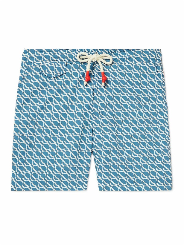 Photo: Orlebar Brown - Standard Orbit Slim-Fit Mid-Length Printed Recycled Swim Shorts - Blue