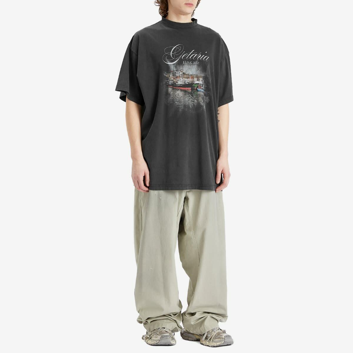 Balenciaga Men's Getaria Tubular Oversized T-Shirt in Faded Washed