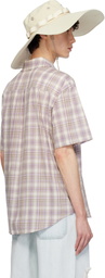 AFTER PRAY Off-White & Purple Madras Check Half Shirt