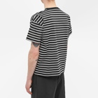 Uniform Experiment Men's Embroidery Logo Stripe T-Shirt in Black/White
