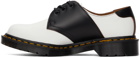 Dr. Martens White & Black 'Made in England' 1461 Saddle Derbys