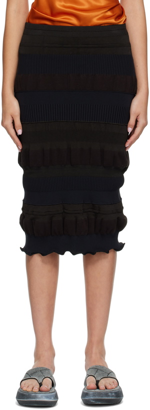 Photo: Acne Studios Black Paneled Midi Skirt