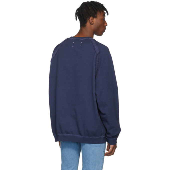 Maison Margiela Blue Memory Of Label Sweatshirt Maison Margiela