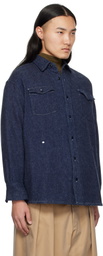 nanamica Navy Brushed Shirt Denim Jacket