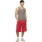 Palm Angels Red Classic Logo Vintage Track Shorts