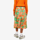 GANNI Women's Printed Light Crepe Wrap Skirt in Vibrant Orange