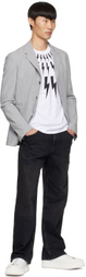 Neil Barrett Gray Polyester Blazer