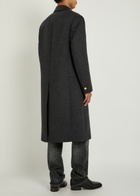 Versace Wool Double-breasted pea Coat Dark Grey