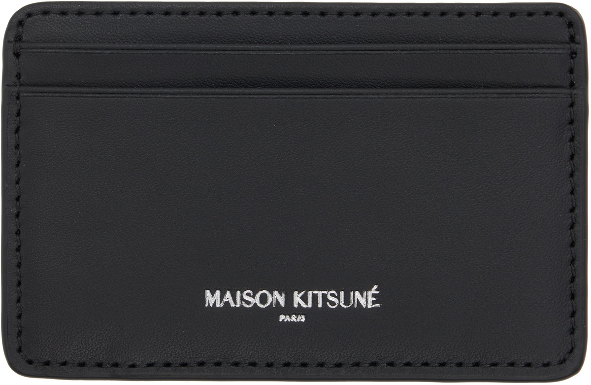 Maison Kitsuné Black 'Maison Kitsuné Paris' Card Holder