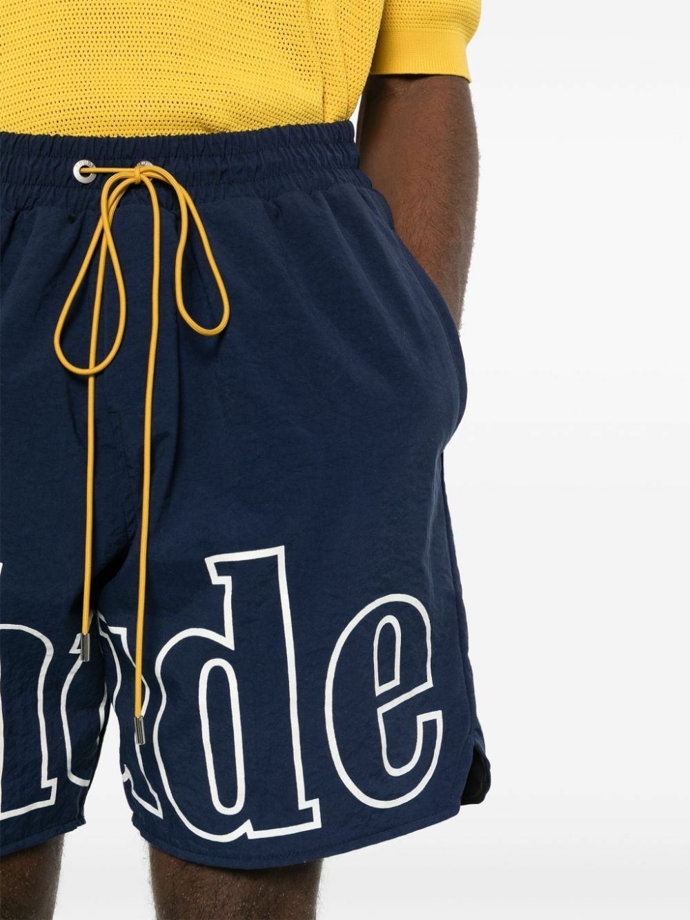 RHUDE Blue Logo-Print Shorts