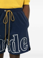 RHUDE Blue Logo-Print Shorts