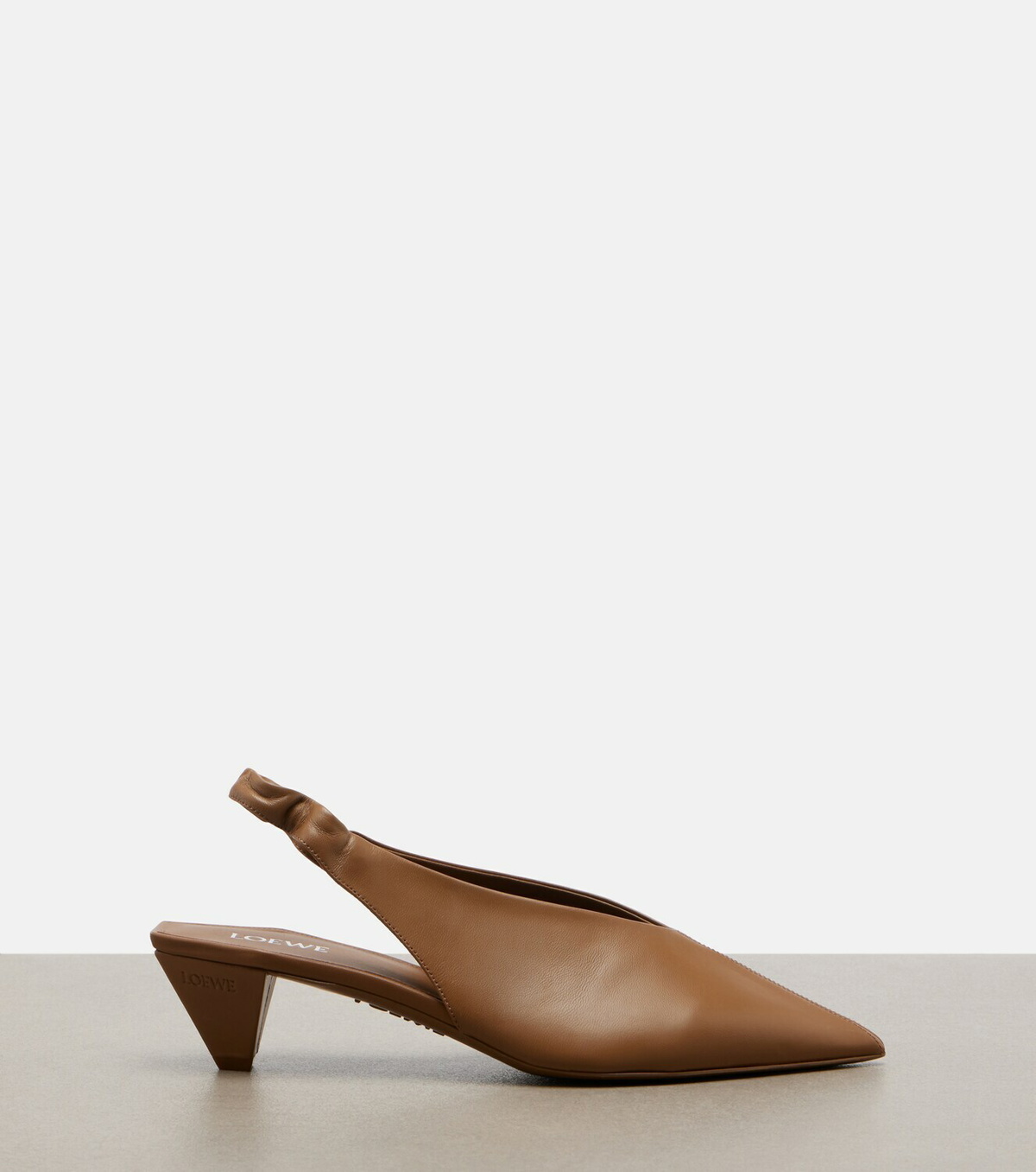 Loewe Origami leather slingback pumps