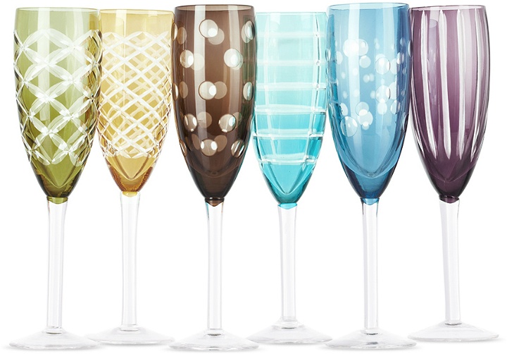 Photo: POLSPOTTEN Multicolor Cuttings Champagne Glass Set