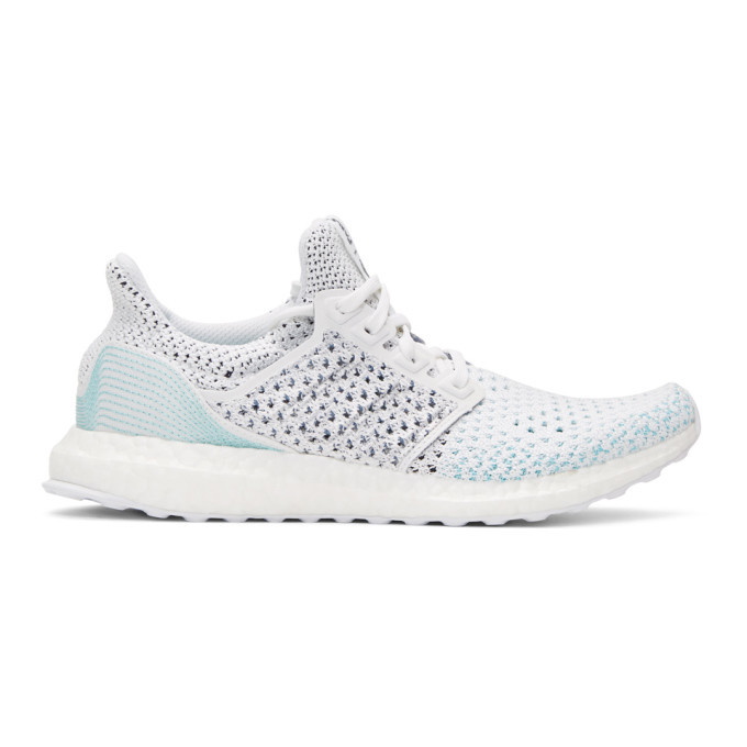 Photo: adidas Originals White and Blue UltraBOOST Parley PK Sneakers