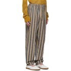 Lemaire Yellow and Blue Seersucker Elasticated Trousers