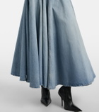 Balenciaga Pleated denim midi skirt