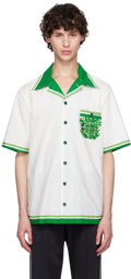 Dolce&Gabbana Green & White Printed-Graphic Shirt